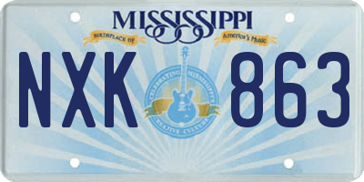 MS license plate NXK863