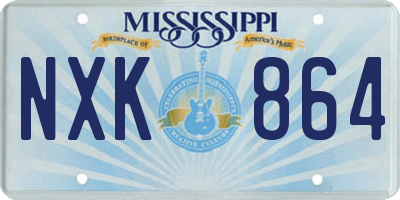 MS license plate NXK864