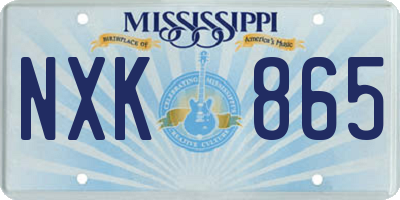 MS license plate NXK865
