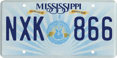 MS license plate NXK866