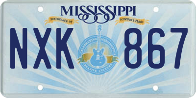 MS license plate NXK867