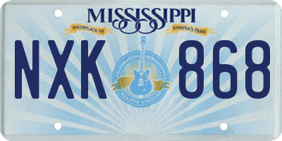 MS license plate NXK868