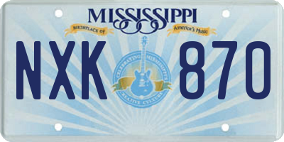 MS license plate NXK870