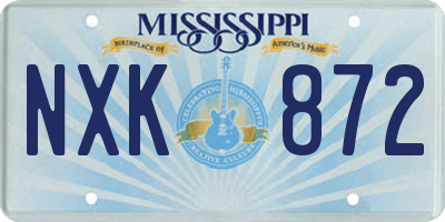 MS license plate NXK872