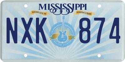 MS license plate NXK874