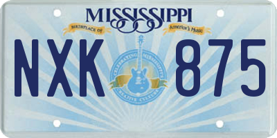 MS license plate NXK875