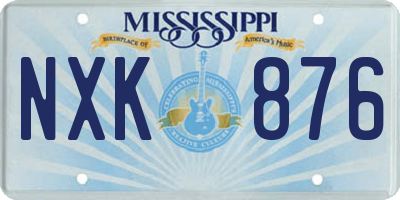 MS license plate NXK876