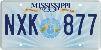 MS license plate NXK877