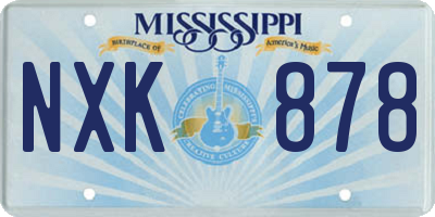 MS license plate NXK878