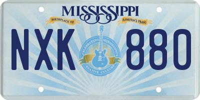 MS license plate NXK880