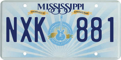 MS license plate NXK881
