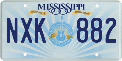 MS license plate NXK882