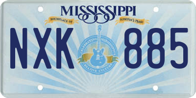 MS license plate NXK885