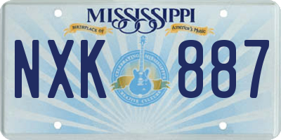 MS license plate NXK887