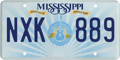 MS license plate NXK889