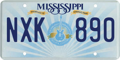 MS license plate NXK890