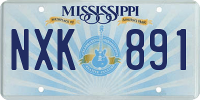 MS license plate NXK891