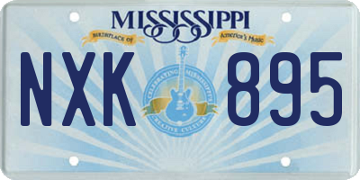 MS license plate NXK895
