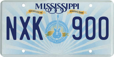 MS license plate NXK900