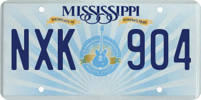 MS license plate NXK904