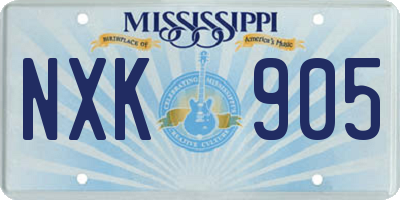 MS license plate NXK905