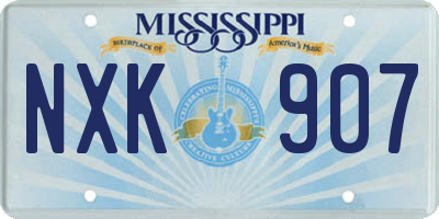 MS license plate NXK907