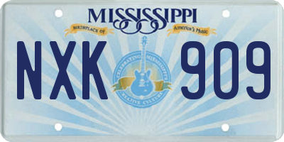 MS license plate NXK909