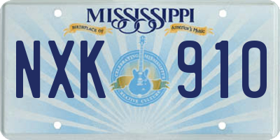 MS license plate NXK910