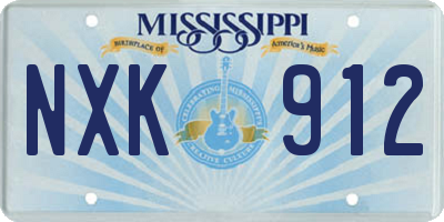 MS license plate NXK912