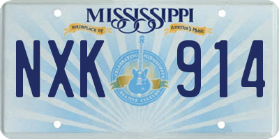 MS license plate NXK914