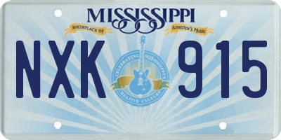 MS license plate NXK915