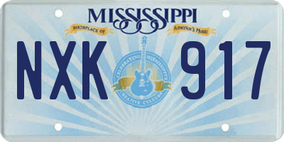 MS license plate NXK917