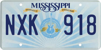 MS license plate NXK918