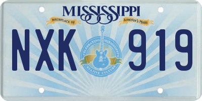 MS license plate NXK919