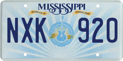 MS license plate NXK920