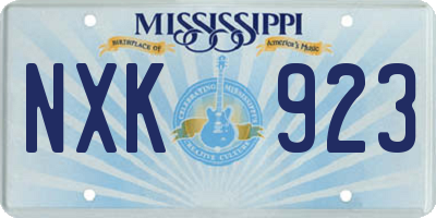 MS license plate NXK923
