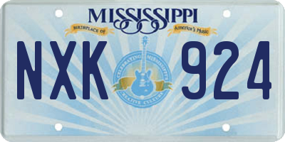 MS license plate NXK924