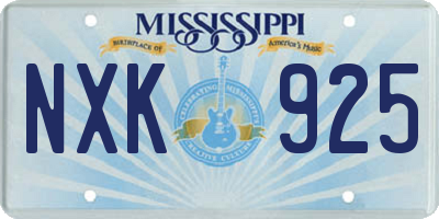 MS license plate NXK925
