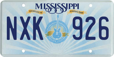 MS license plate NXK926