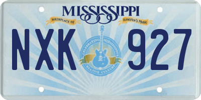 MS license plate NXK927