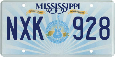 MS license plate NXK928