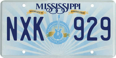MS license plate NXK929