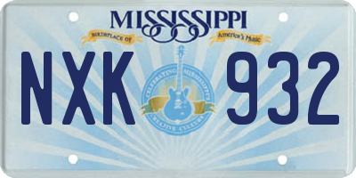 MS license plate NXK932