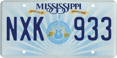 MS license plate NXK933
