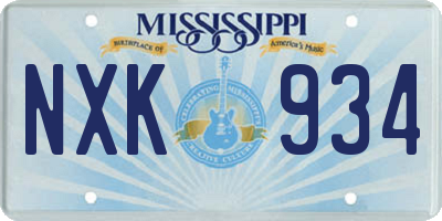 MS license plate NXK934