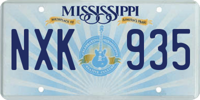 MS license plate NXK935