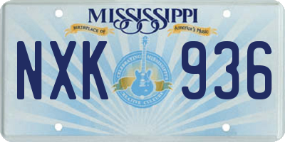 MS license plate NXK936