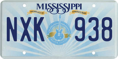 MS license plate NXK938