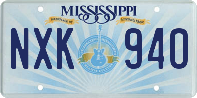 MS license plate NXK940