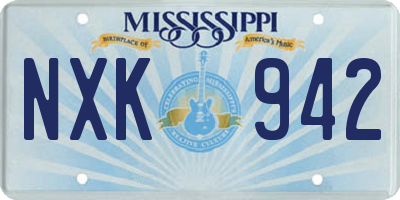 MS license plate NXK942